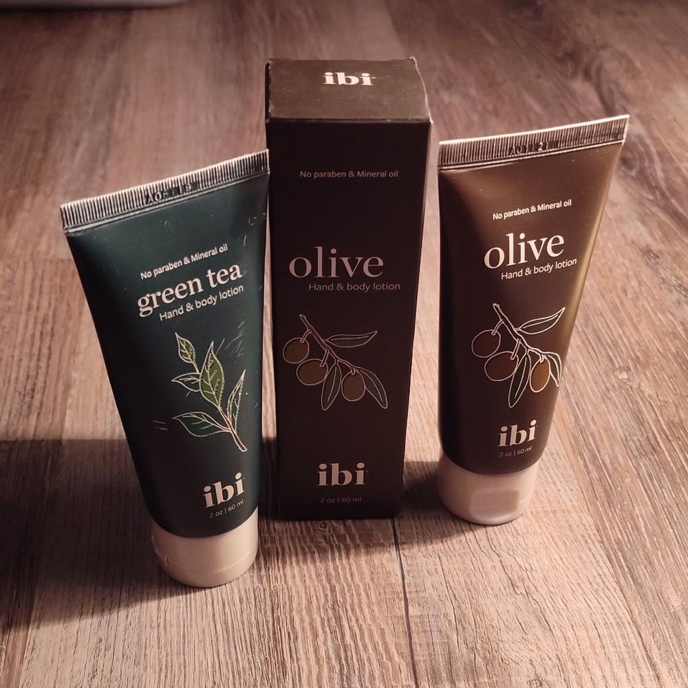 NEW! IBI Hand Body Lotion, 2oz (Olive & Green Tea)